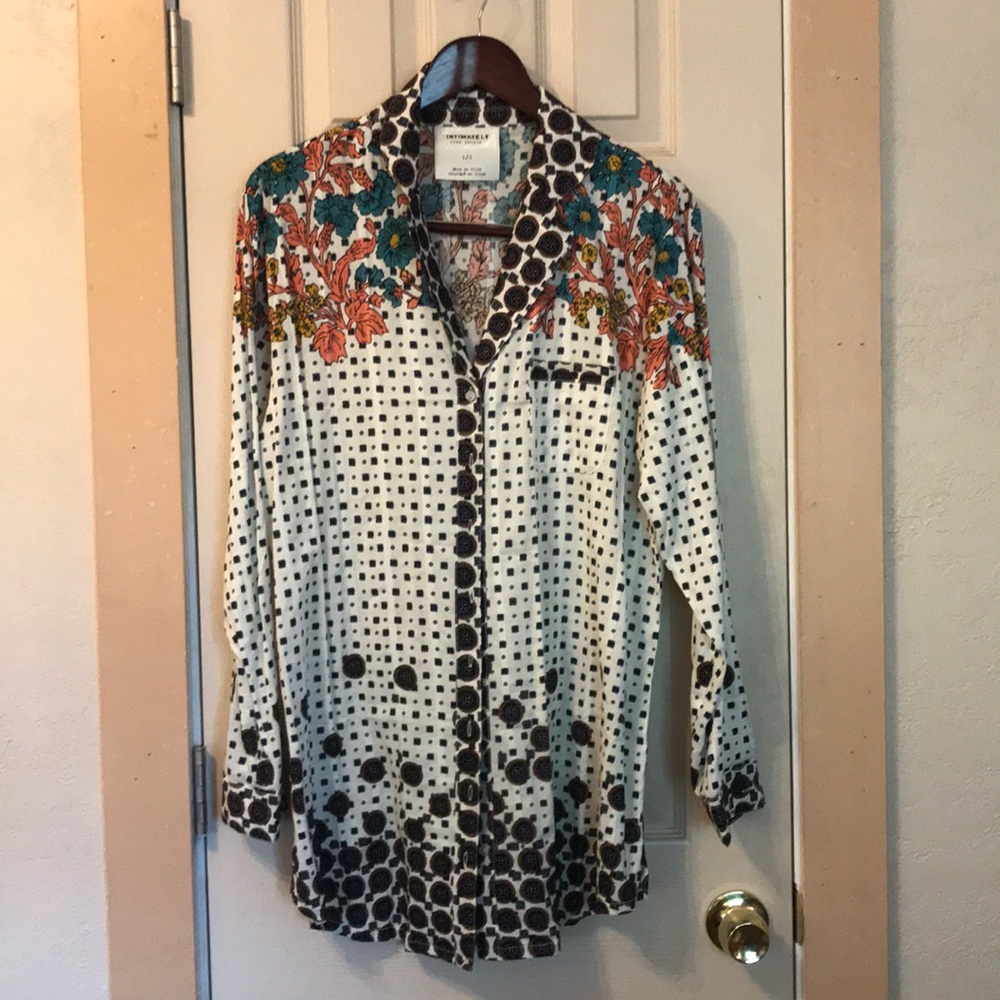 Intimately Free People Button Down Tunic Size L